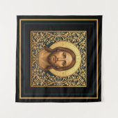 Byzantine Christ Icon - Jesus Wandteppich (Vorderseite (Horizontal))
