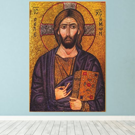 Byzantine Christ Pantokrator Leinwanddruck (Insitu (Holzboden))