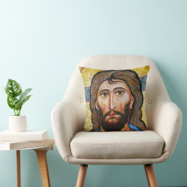 Byzantine Jesus Mosaikpillow - Religiöse Akzenz Kissen