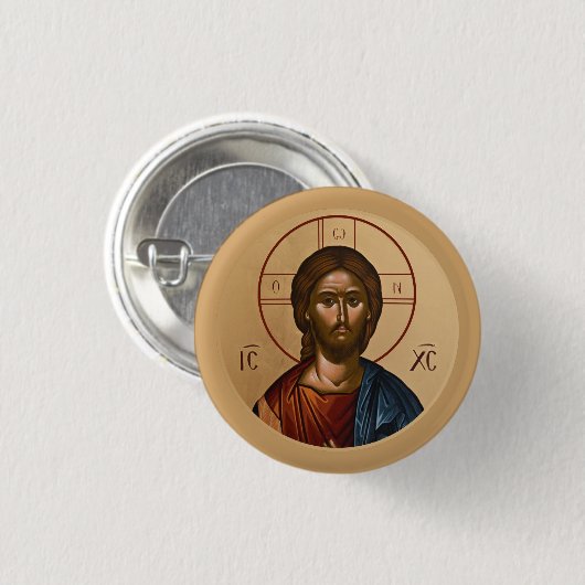 Byzantinisch-Christlich-orthodoxe Symbole: Jesus C Button (Vorne & Hinten)