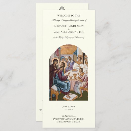 Byzantinisch-orthodoxe katholische Hochzeitsprogra (Vorne/Hinten)