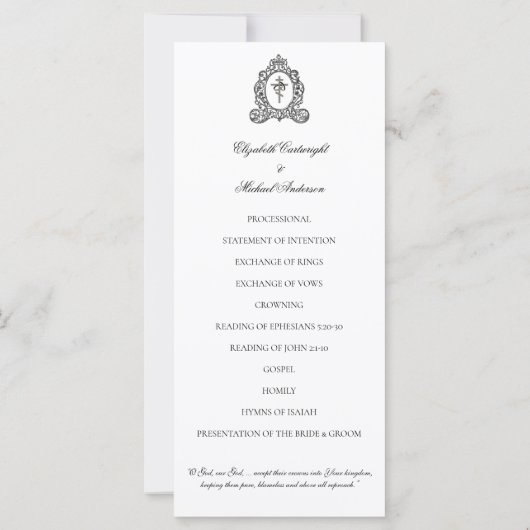 Byzantinisch-orthodoxe katholische Hochzeitsprogra (Rückseite)