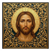 Byzantinische Christus-Ikone - Jesus Poster (Vorderseite)