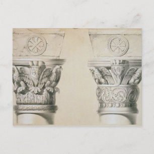 Byzantinische Hauptstädte aus Säulen im Schiff Postkarte