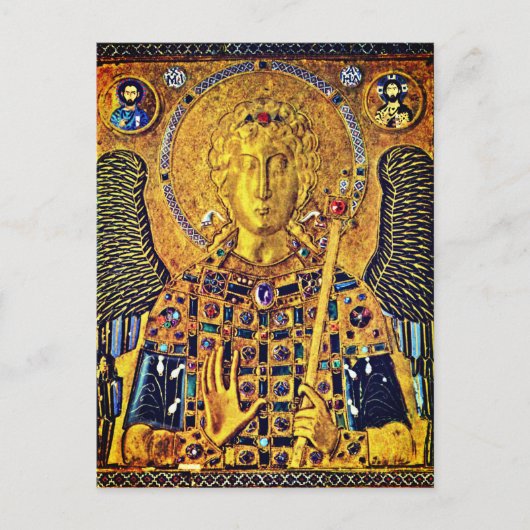 Byzantinische Ikone von St. Michael Postkarte (Vorderseite)