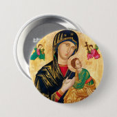 Byzantinische Jungfrau Maria und Kindersymbol Button (Vorne & Hinten)