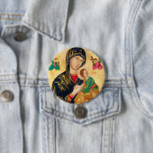 Byzantinische Jungfrau Maria und Kindersymbol Button (Beispiel)