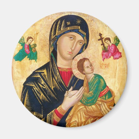 Byzantinische Jungfrau Maria und Kindersymbol Magnet (Vorne)