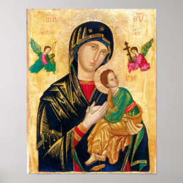 Byzantinische Jungfrau Maria und Kindersymbol Poster