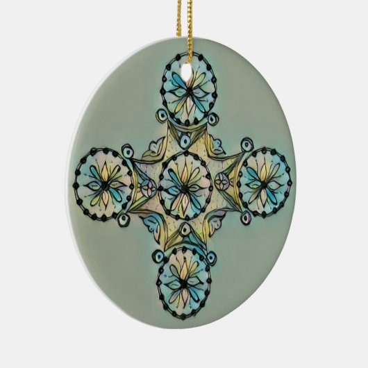 Byzantinische Kreuzverzierung Keramik Ornament (Rechts)