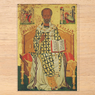 Byzantinische orthodoxe Ikone des Hl. Nikolaus von Acryleinladungen