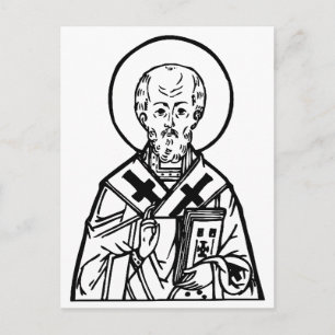 Byzantinische orthodoxe Ikone des Hl. Nikolaus von Postkarte