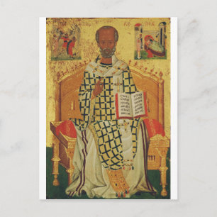 Byzantinische orthodoxe Ikone des Hl. Nikolaus von Postkarte