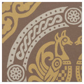 Byzantinische Vögel, orange Stoff (Nahaufnahme)