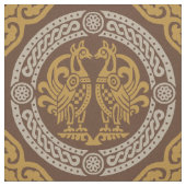 Byzantinische Vögel, orange Stoff (Muster)