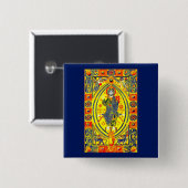 Byzantinische Volkskunst Jesus Button (Vorne & Hinten)