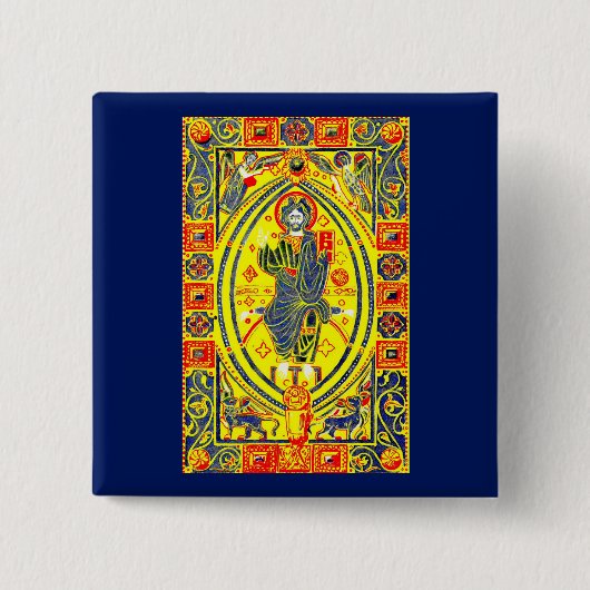 Byzantinische Volkskunst Jesus Button (Vorderseite)