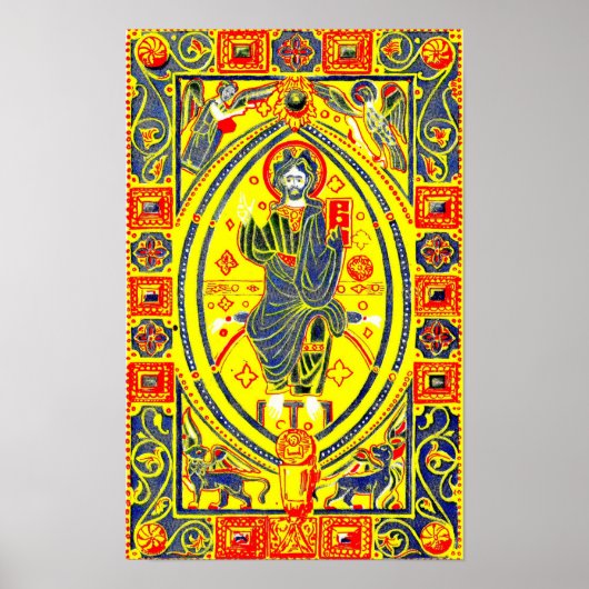 Byzantinische Volkskunst Jesus Poster (Vorne)