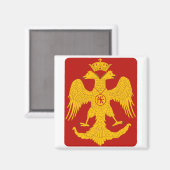 Byzantinischer Adler, 2 Zoll, Square Magnet (Vorderseite/Rückseite)