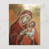 Byzantinisches Icon von Saint Mary Theotokos Postkarte (Vorderseite)