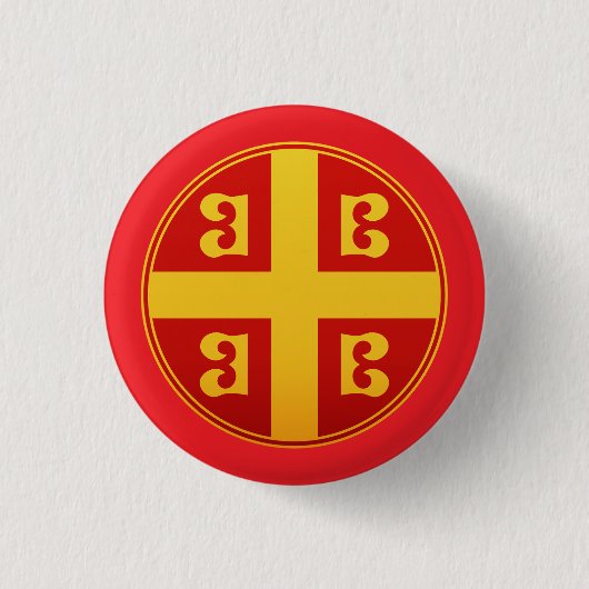 Byzantinisches Kaiserflagge Button (Vorderseite)