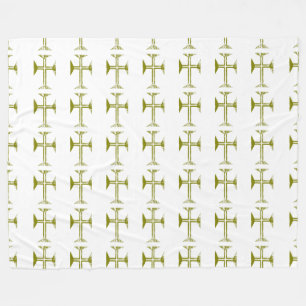 Byzantinisches Kreuz zerstört Faux Gold Fleecedecke