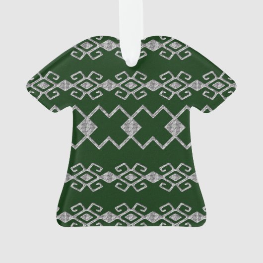 Byzantium Green und Silver Acrylic Ornament (Rückseite)