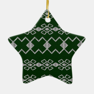 Byzantium Green und Silver Keramik Ornament