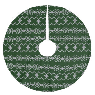 Byzanz Grün & Silber Polyester Weihnachtsbaumdecke