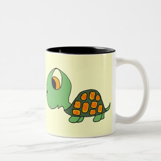 BZ, niedliche Cartoon-Schildkröte-Tasse Zweifarbige Tasse (Rechts)