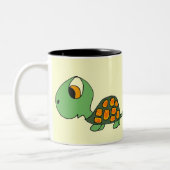 BZ, niedliche Cartoon-Schildkröte-Tasse Zweifarbige Tasse (Links)