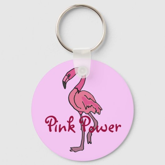 BZ - Rosa Power Flamingo Schlüsselanhänger (Vorderseite)