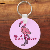 BZ - Rosa Power Flamingo Schlüsselanhänger (Vorderseite)