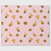 Bzz-Packpapier für niedliche Bienen Geschenkpapier (Flach)
