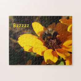 Bzzzy Biene auf einer schwarzen mit Augen Susan Puzzle