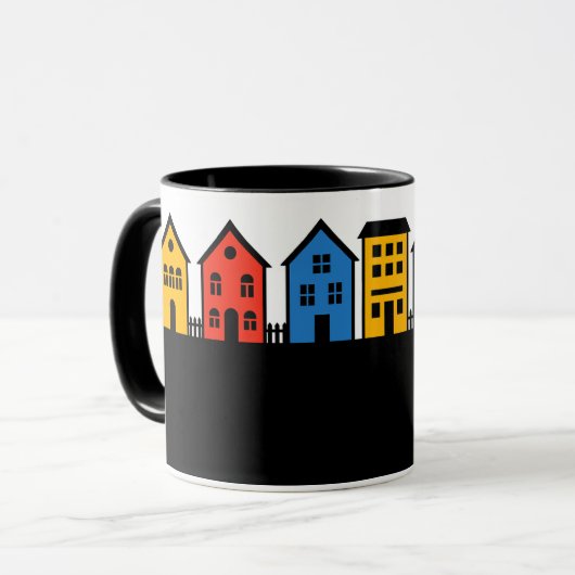 C02 - Tasse mit Dorf Kleinstadt Skyline (Vorderseite Links)