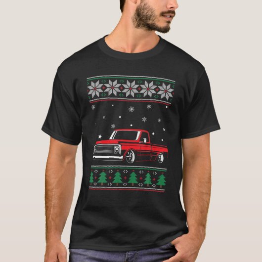 C10 Lkw Ugly Weihnachten Slammed Lowrider fallen g T-Shirt (Vorderseite)