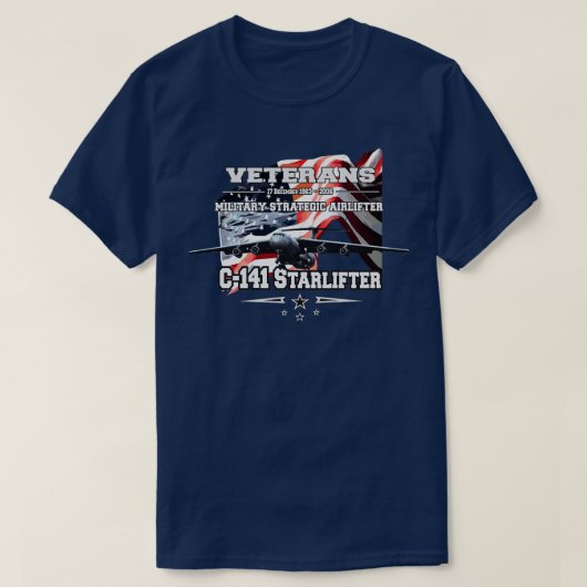 C141 Starlifter Military Air Transport Service T-Shirt (Design vorne)