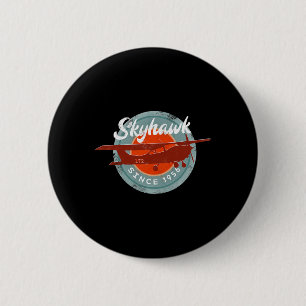 C172 Skyhawk Vintage Retro Flugzeug Fliegender Pil Button