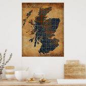 C18. Scotland und Sassenachs Map Art Poster (Küche)