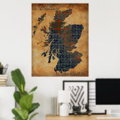 C18. Scotland und Sassenachs Map Art Poster (Heimbüro)