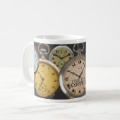 c1900 POCKET WATCH THEME 'TIME FOR COFFEE' Kaffeetasse (Vorderseite Links)