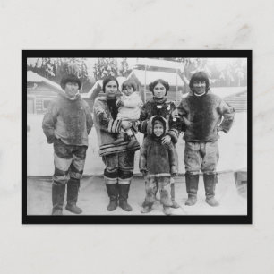 c1909 Eskimo Familie aus Labrador Seattle Postkarte