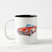 C1 Red Vette Illustration Zwei-Tonen-Kaffee-Tasse Zweifarbige Tasse (Links)
