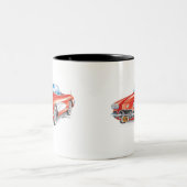 C1 Red Vette Illustration Zwei-Tonen-Kaffee-Tasse Zweifarbige Tasse (Mittel)