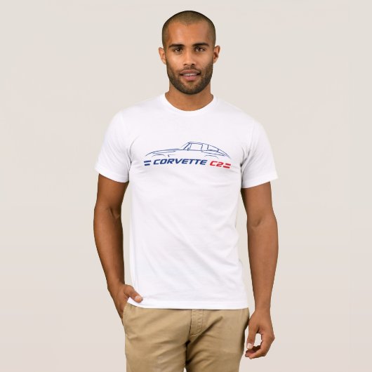 C2 Corvette - 2-seitige Männer-T - Shirt (Vorne ganz)