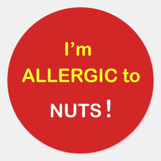 c2 - Ich bin allergisch - NUTS. Runder Aufkleber (Vorderseite)