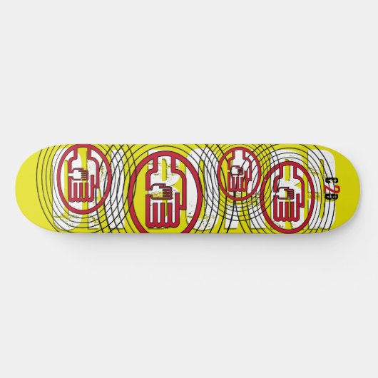 C2B: AN BORD 8 1/2" Gelbes Skateboard Deck (Horizontal)