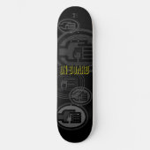 C2B: AN BORD 8 1/2" Schwarze Skateboarddecke Skateboard (Vorderseite)