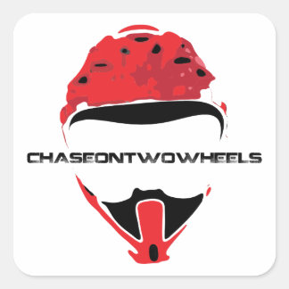 C2W-Logo [Schwarzer Text] Quadratischer Aufkleber